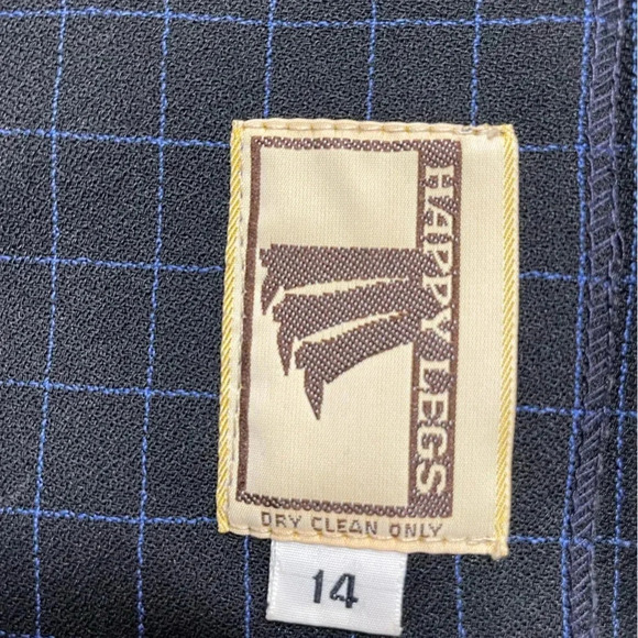 Vintage Womens Union ILGWU Plaid Navy Blue Single Button Lightweight Blazer VTG - Picture 5 of 14